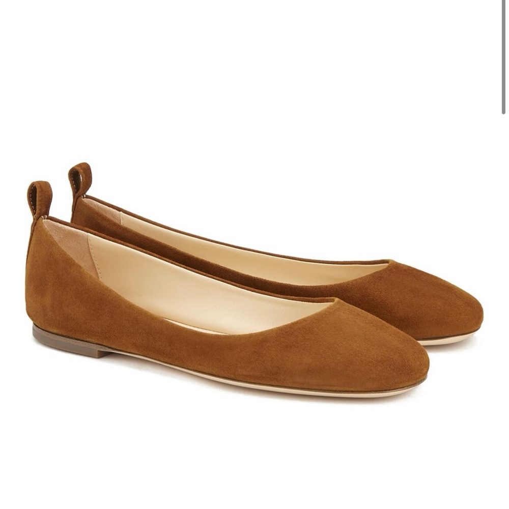 AGL Women's Brown “Kim” Suede Ballet Flats